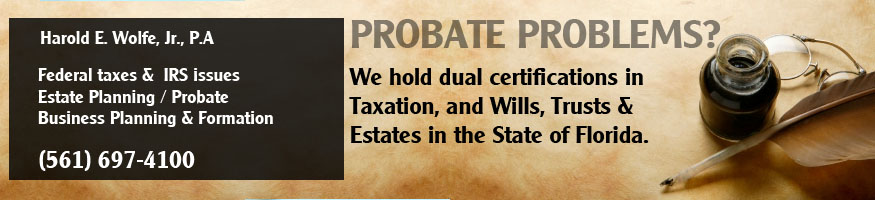 The firm handles all facets of probate administration including formal administration (over $75,000) and summary administration (for small estates under $75,000). This includes not only routine probate matters, but matters of a more complex nature including spousal elective share, homestead, matters concerning family businesses, complex creditor claims and other non-routine matters. The firm also handles ancillary probate estates involving Florida assets for estates of decedents with wills drawn and probated in other state jurisdictions.